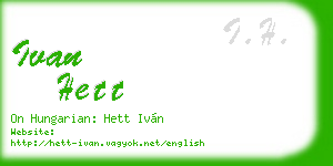 ivan hett business card
